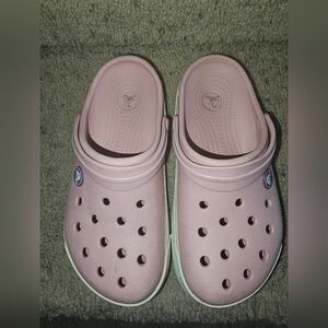Pink and white crocs, 12/13 C